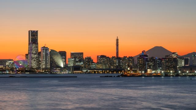 夕焼けの横浜市街